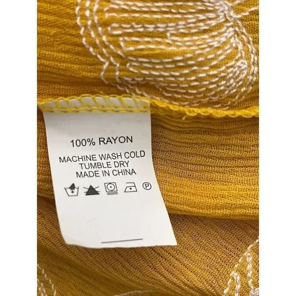 Sapphire Textured Embroidered Floral Long Sleeve Gauze Blouse Size 2X - Picture 9 of 9